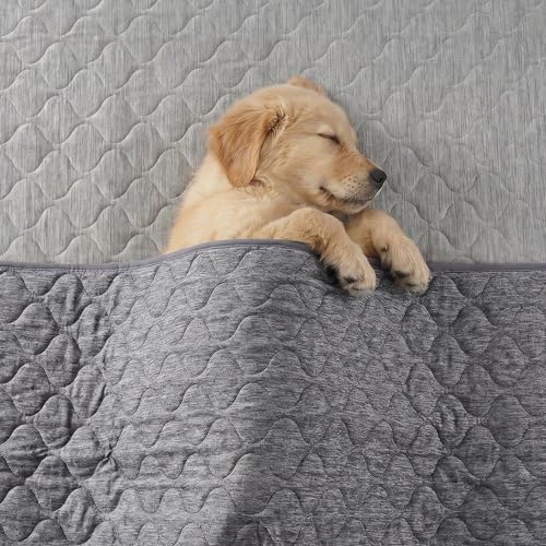 Deluxe Leakproof Cooling Blanket for Large Dogs Q (Heather Charcoal Grey / 40*60)