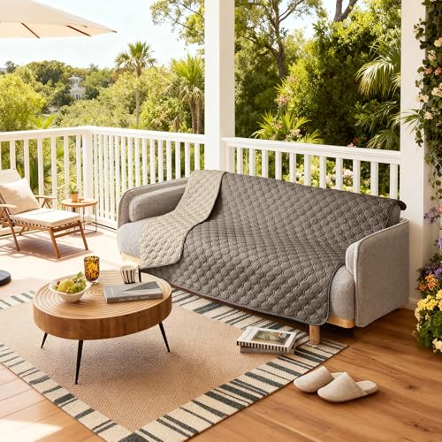 Waterproof Dog Blankets for Large Dogs (82x102 Inch (Pack of 1) / Dark Walnut/Light Walnut)
