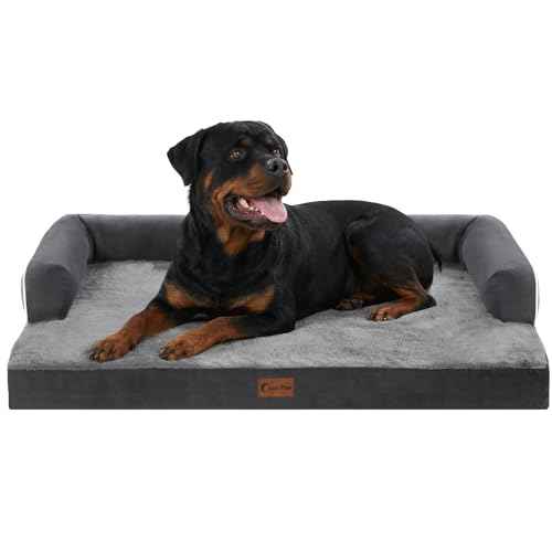Orthopedic Dog Bed for Extra Large Dogs (Dark Grey / 48.0"L x 30.0"W x 8.0"Th)