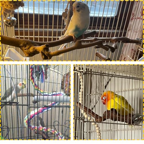 2Pcs Wood Perches for Bird Cage