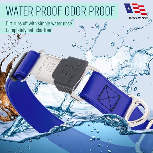 Biothane Waterproof Dog Collar with Herm Sprenger Black Stainless Steel Quick Release Buckle (W 3/4" x L 12"-19" / Blueberry Royal)