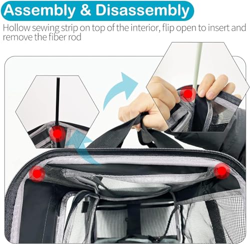 Cat Carrier Soft for Medium or Large Cats for Car Travel Camping (19.3"L x 13"W x 13"H / 1.0 Grey)