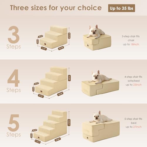 Dog Stairs for Small Dogs 13.5" H (Graige / Standard 15" x 18" x 13.5")