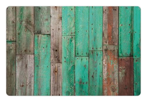 Rustic Pet Mat for Food and Water (Green Brown)