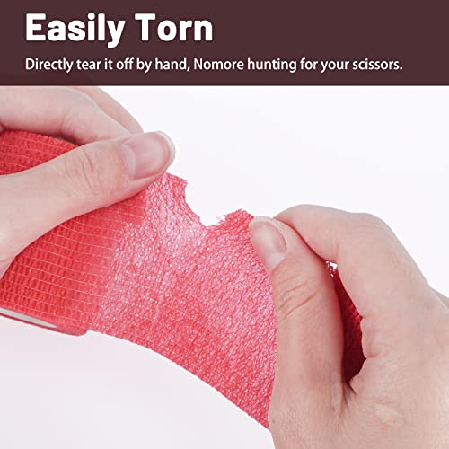 24 Pack Self Adhesive Bandage Wrap (Red / 2 Inch)