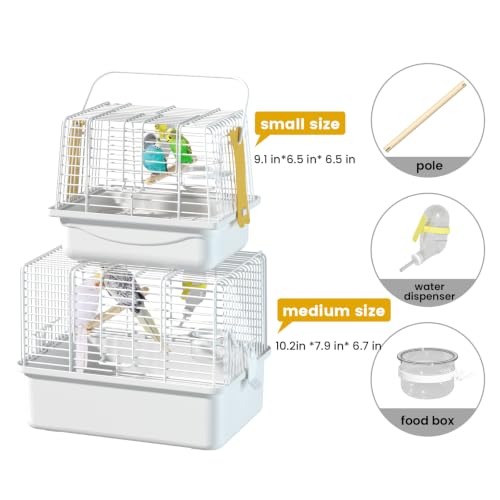 Small Bird Cage (White / 10.2"L x 7.9"W x 6.7"H)