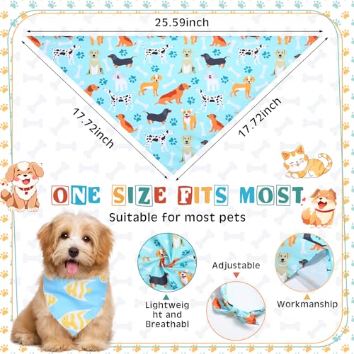 72 Packs Dog Bandanas Bulk Triangle Scarf Bibs Adjustable Dog Bibs Bandanas for Pet Costume Accessories