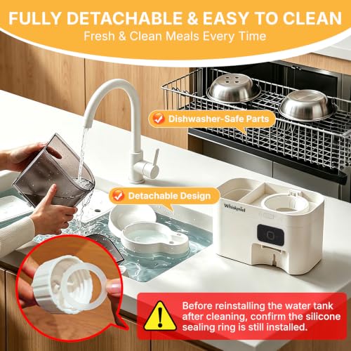 5L WiFi Automatic Cat Feeder & 3L Water Dispenser (White - WiFi)