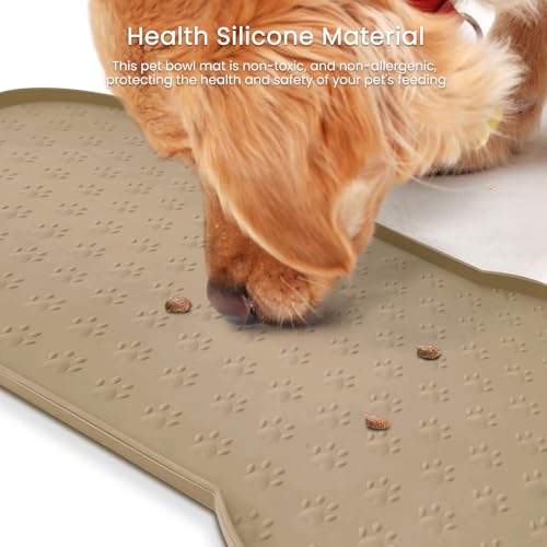 Dog Food Mat Anti (19.4" x 9.8" / Khaki)