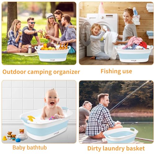 Collapsible Dog Bath Tub (Blue)