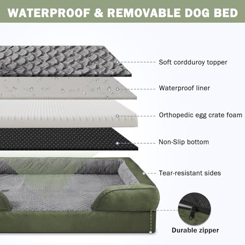 Orthopedic Dog Beds Large Sized (Green / XL (42"x 32"x 7"))