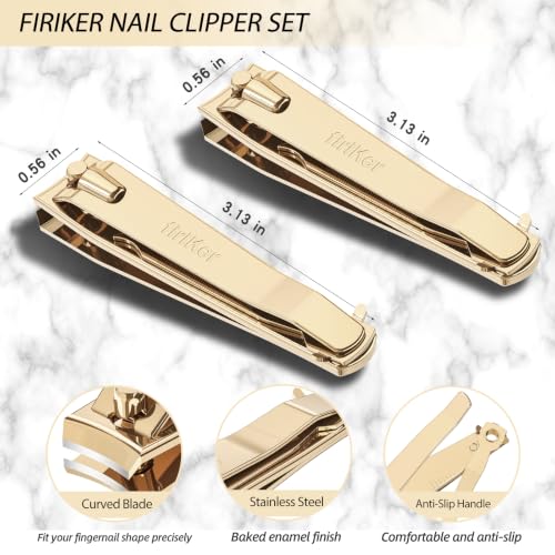 2Pcs Golden Nail Clippers Set (Golden)
