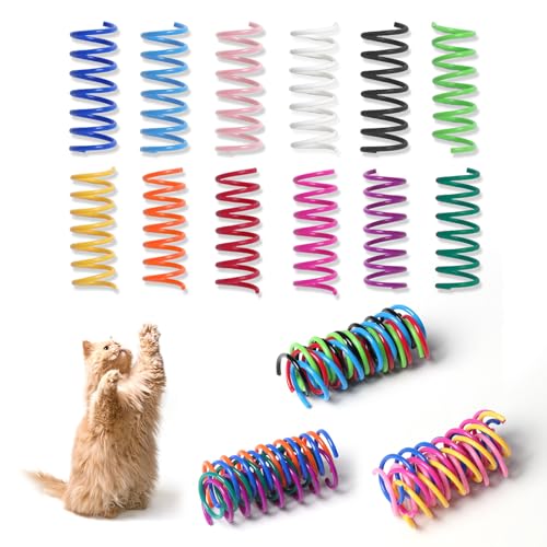 48PCS 12Colors Cat Spring Toys for Indoor Cats (48psc 12color)