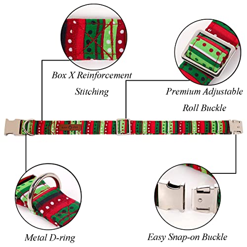 Christmas Dog Collar with Bowtie (Small (Pack of 1) / Red&Green Dot)