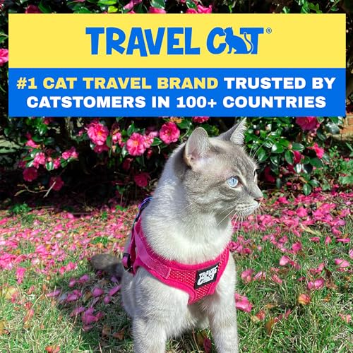 Travel Cat Harness and Leash Set (Small / Pink)