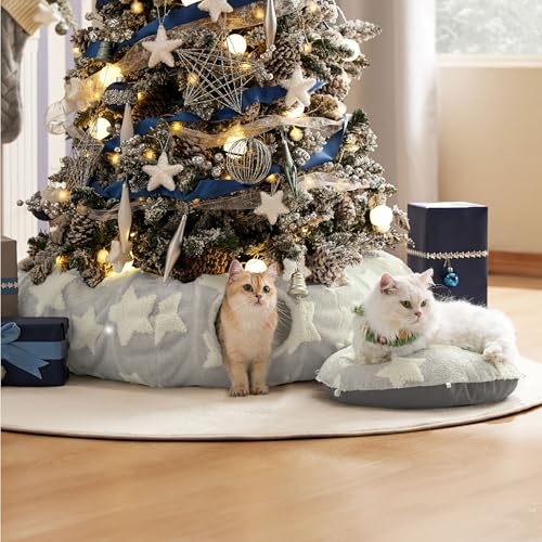 Lesure Donut Cute Jacquard Cat Tunnel Bed Kitten Toys for Puppy Bunny (Standard (33.5"L x 33.5"W x 10"H) / Galaxy Grey)
