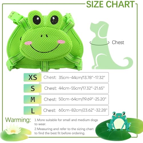 Dog Backpack Harness (Green Frog / X-Small)