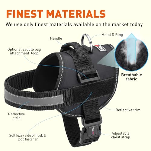 Dog Harness Reflective No (Black / Girth 15" to 18")