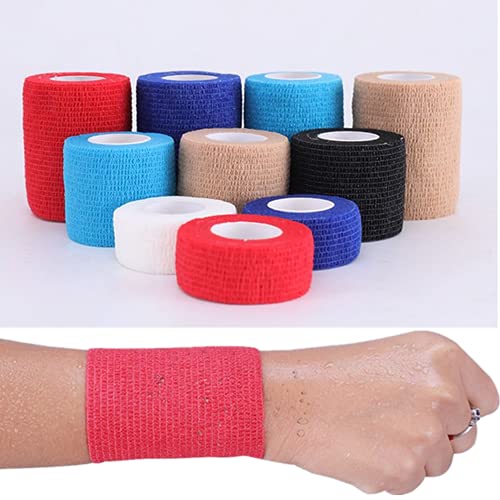 6 Pack 4" x 5 Yards Self Adhesive Bandage Wrap Breathable Cohesive Vet Wrap for Pets (4 Inch / Mixed Colors)