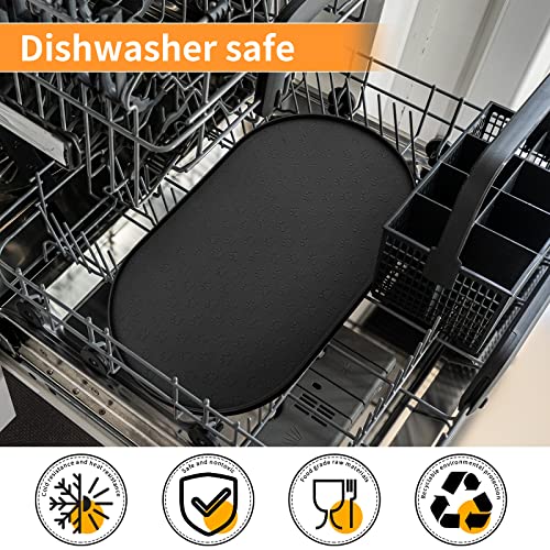 Dog Food Mat Spill (Black / 19"L x 12"W)