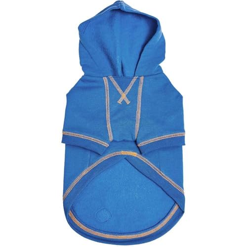 Essentials Soft & Comfy Better Basic Cotton Blend Dog Hoodie Sweatshirt in Alaskan Blue (16 inch (Pack of 1) / Dog Hoodie - Alaskan Blue)