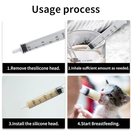 Professional Reusable Puppies Feeding Syringes for Newborn Kittens