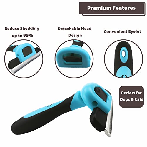 PDT 1001 Professional Pet De Shedding comb Tool Blue (Blue)
