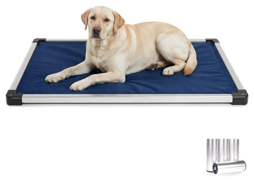 Chew Proof Armored Padded Dog Crate Bed (Large (41" L x 27" W x 1" H) / Blue Quartz Ripstop)