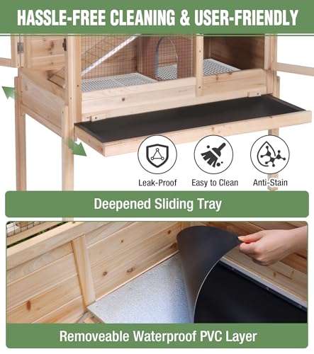 Guinea Pig Cage Indoor with Chew (Natural Wood)