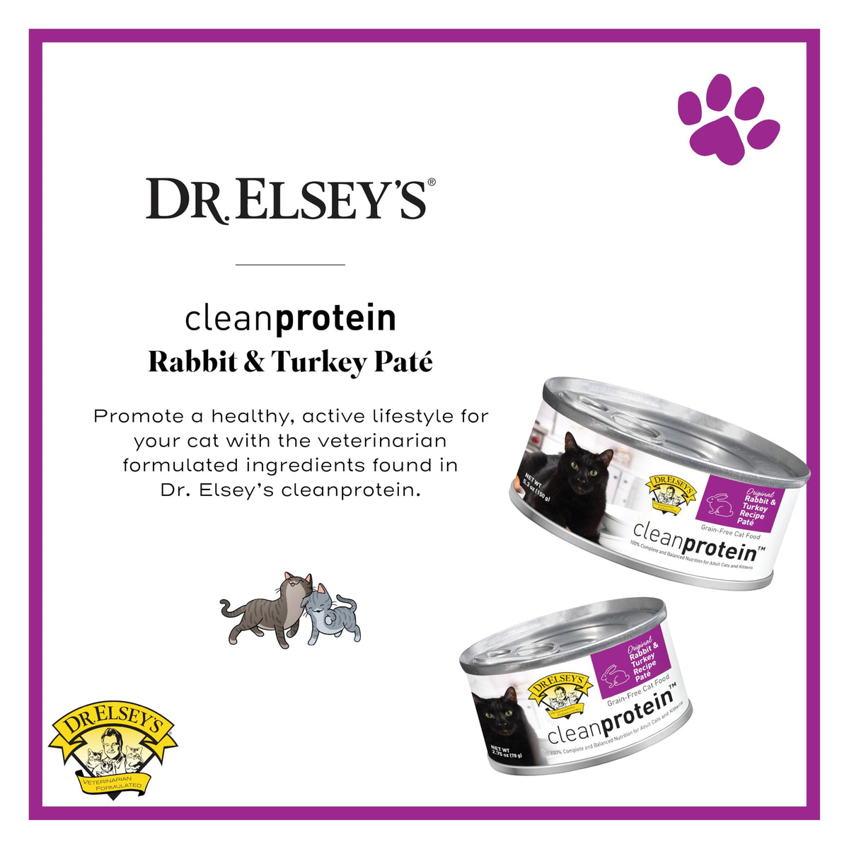 cleanprotein Rabbit & Turkey Recipe Wet Cat Food (2.75 Ounce (Pack of 24))