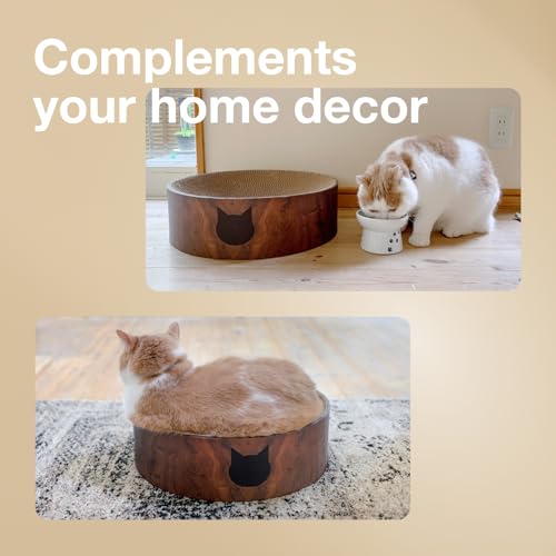 Necoichi Cat Scratcher Bowl for Indoor Cats (Regular / Dark Cherry)