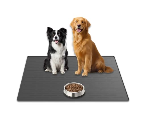 31.8"x23.8" Extra Large Pet Food Mat (Dark Gray / 31.8"L x 23.8"W)
