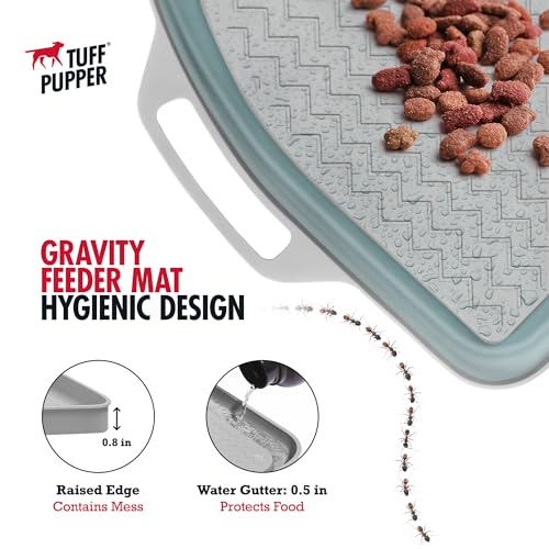 26x21 Large Waterproof Pet Feeding Mat (Gray / Semi Circle Large - 26" x 21")