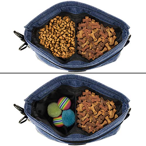 Dog Treat Pouch Bag with Magnetic Closure (L / Blue)