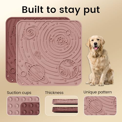 Large Lick Mat for Dogs&Cats (Mars&Coral / 7.9"L x 7.9"W)