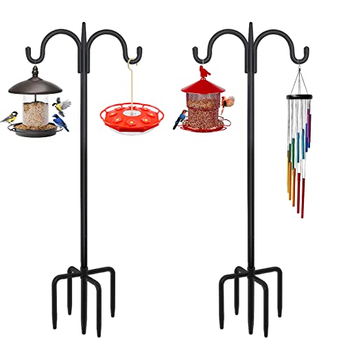 Heavy Duty Shepherds Hook 2 Pack 108" Double Hooks Adjustable (108 Inch)