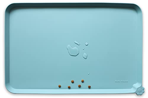 Silicone Non Slip Pet Food Mats (19" x 12" / Light Turquoise)