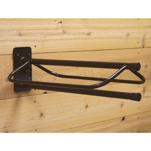 Wall Mount Saddle Rack with Single Pad Bar (Mounted Rack w/Single Pad Rack - 2 Pack / Black)