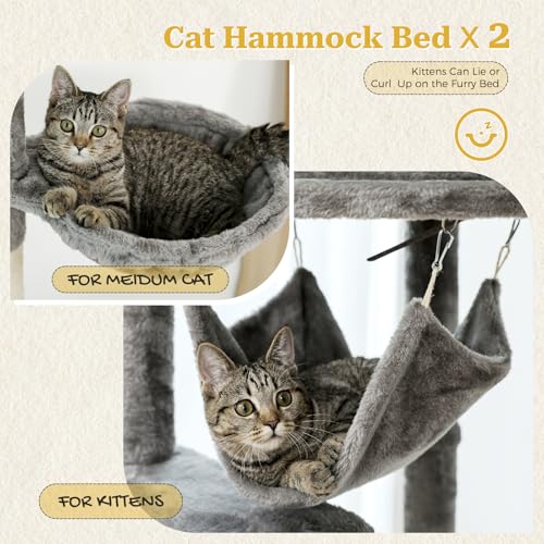Floor to Ceiling Cat Tree (93''-102'' / Large Gray)
