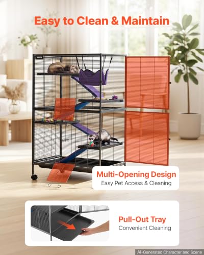 Metal Small Animal Cage 50" H 5 (31.5"L x 20.5"W x 50.0"H)