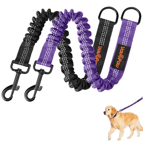 Bungee Dog Leash Extender (Black/Purple)