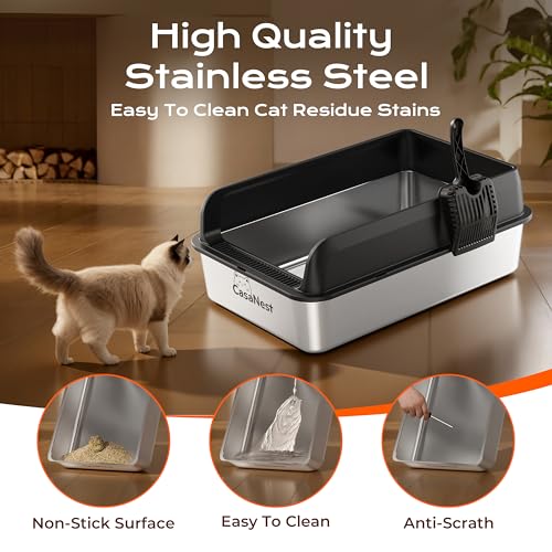XXXL Stainless Steel Litter Box (XXX-Large / Black)
