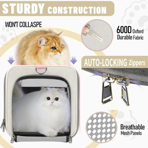 Large Cat Carrier Soft (Beige / 18.1"L x 11.8"W x 11.8"H)