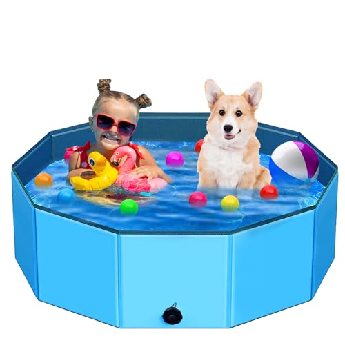 Foldable Dog Pool (L-48" / Blue)