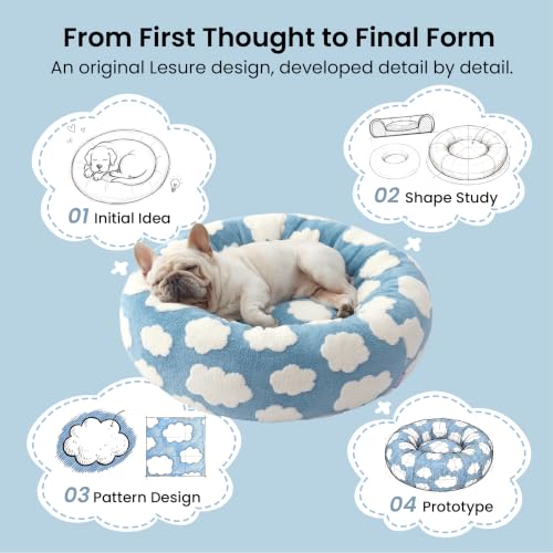 Shown on TV Jacquard Donut Cute Cat Beds Indoor (20.0"L x 20.0"W x 6.0"Th / Brown Checks)