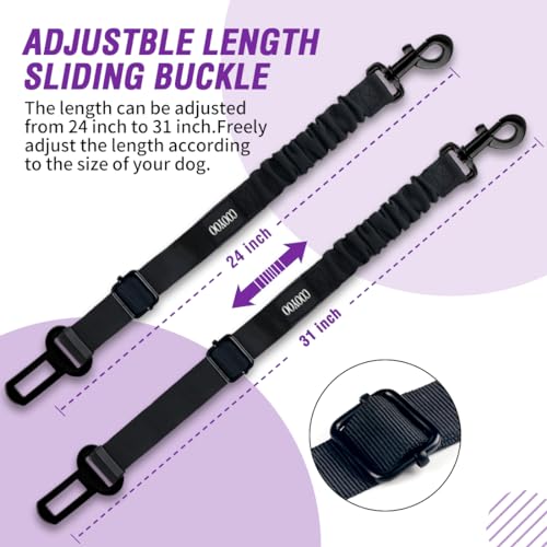 Dog Seat Belt (Set 04-Black+Purple)