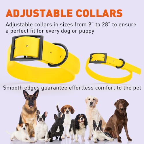 Biothane Waterproof Dog Collar Strong Coated Nylon Webbing with Black Hardware Odor