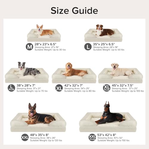 Jumbo Orthopedic Dog Bed for Extra Large Dogs (Beige / XL-PLUS (45"x 32"x 7.5"))