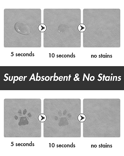 Absorbent Dog Food Mat (Lightgrey / 12"x19")