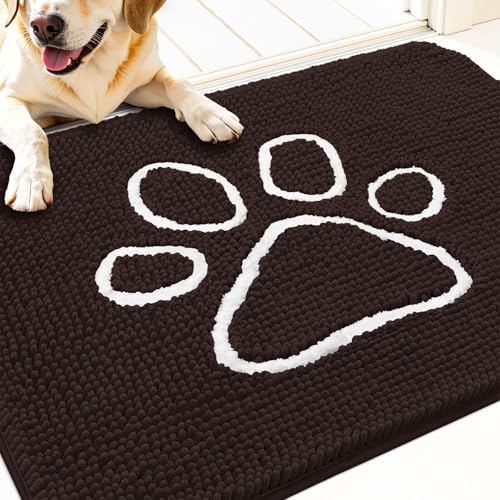 Dog Door Mat for Muddy Paws 34x21 (Brown / 34" X 21")